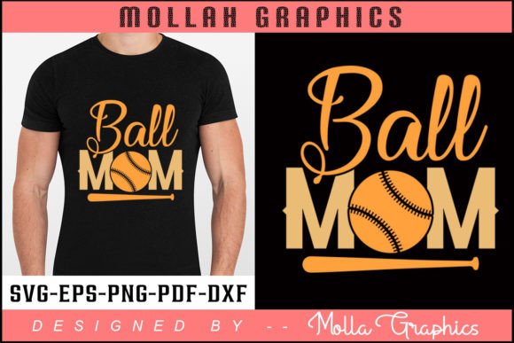 Ball Mom Typography Design for Print Templates
