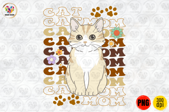 Cat Mom Graphics for Print Templates