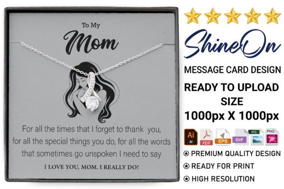 Graphics & Print Templates: To My Mom Message Card Design